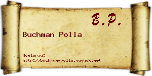 Buchman Polla névjegykártya